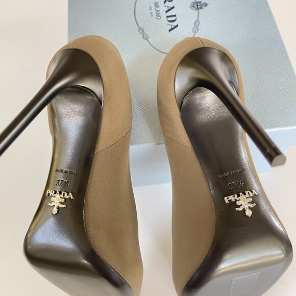 Prada Collection 1I228L Tessuto Tech Women's Green High Heel Stiletto pumps shoe - Picture 13 of 15